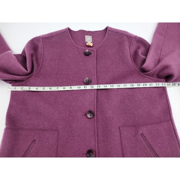 J Jill Boxy Sweater Jacket Purple Wool Angora Button Pockets Size XL Petite - Picture 6 of 10